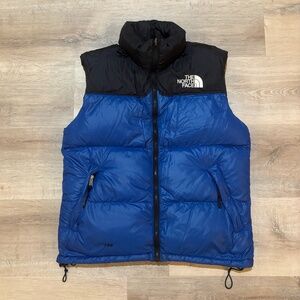 The North Face Nuptse 700-Fill Down Vest Mens Medium Blue Black Puff